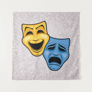 Classic Comedy And Tragedy Theatrical Masks Tapestry