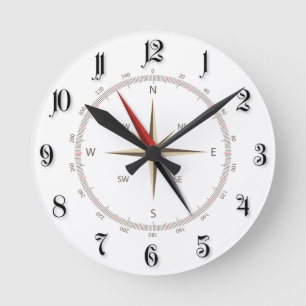 Classic compass round clock