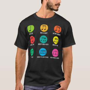 Classic Composers Classical Music Musical Notes  T-Shirt