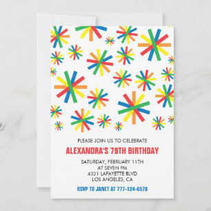 Classic Confetti 79th birthday Invitation