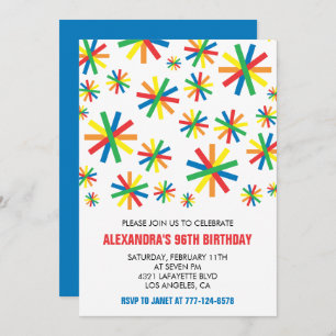 Classic Confetti 96th birthday Invitation