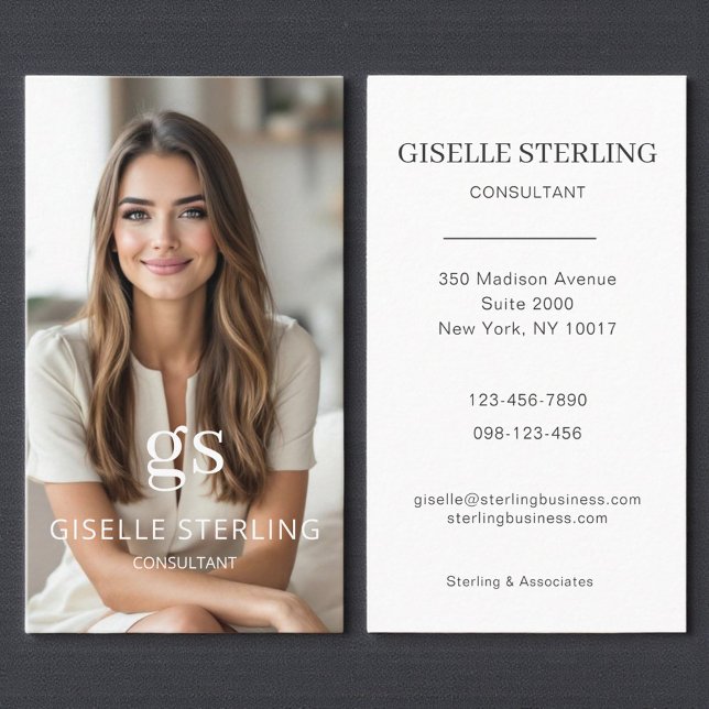 Classic Consultant Professional Photo  Business Card (Creator Uploaded)