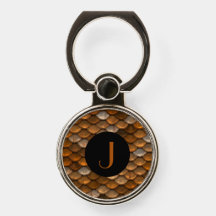Classic Copper Monogram on Copper Gold Fish Scales