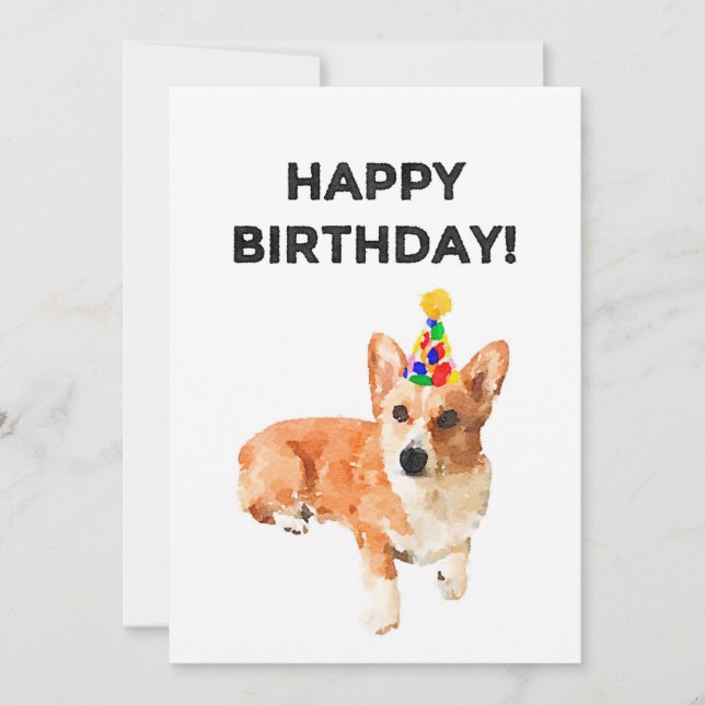 Classic Corgi Birthday Card (Front)