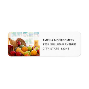 Classic Cornucopia Harvest Table Address Return Address Label