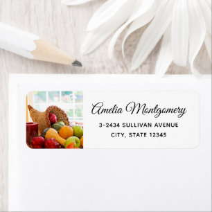 Classic Cornucopia Harvest Table Address Return Address Label
