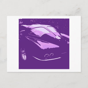 Classic Corvette Split Window Purple Pop ARt Postcard