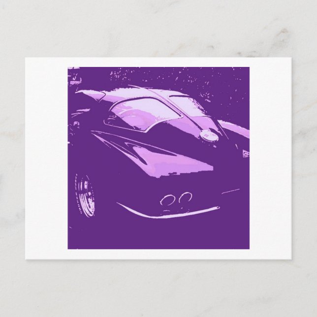 Classic Corvette Split Window Purple Pop ARt Postcard (Front)