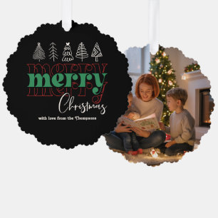 Classic Cosy Scribbles Merry Christmas Keepsake Tree Decoration Card
