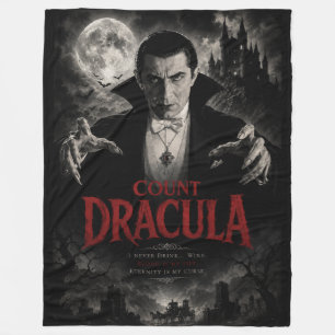 Classic Count Dracula Gothic Horror Vampire Fleece Blanket