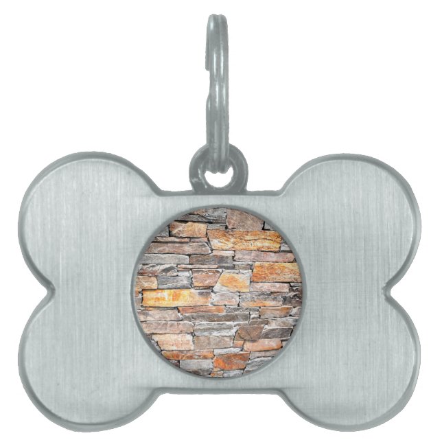 Classic country brick rock stone pattern pet tag (Front)