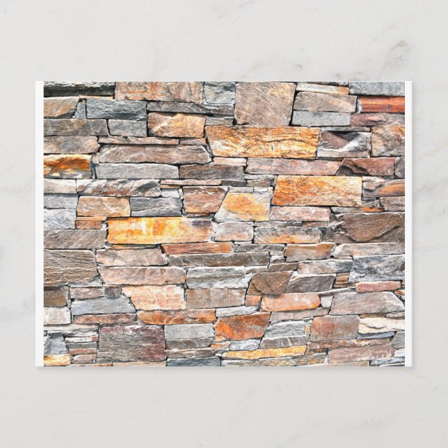 Classic country brick rock stone pattern postcard (Front)