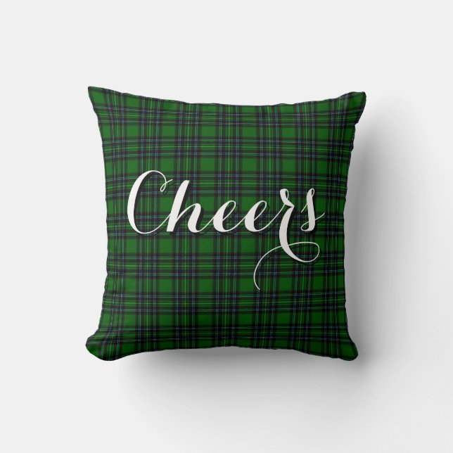 Classic country Green Black Plaid holiday  Cushion (Front)