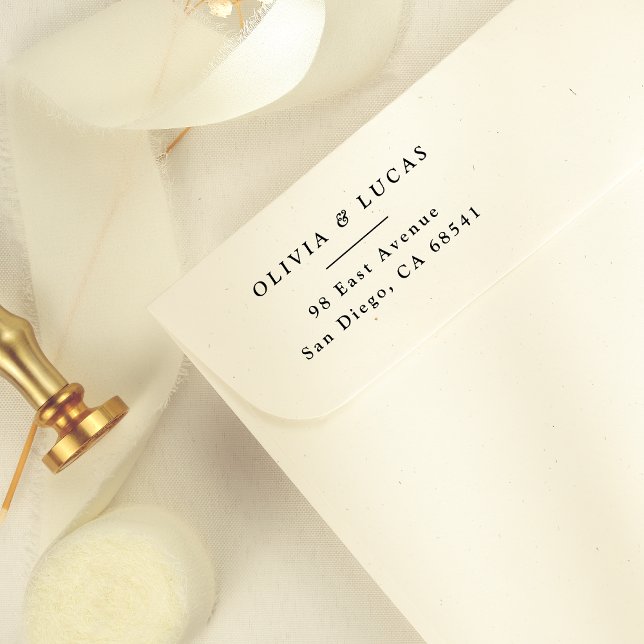 Classic Couples Names Simple Return Address Self-inking Stamp (Rubber Stamp Mock-up)