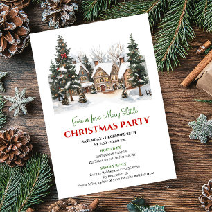 Classic cozy holiday scene Christmas party invite