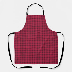  Classic Cranberry and Deep Maroon Buffalo Check Apron