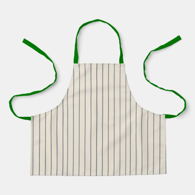 Classic Cream and Blue Striped Apron (Front)