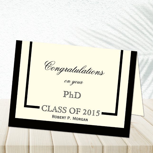 Classic Cream PhD Graduation Card (Creator Uploaded)