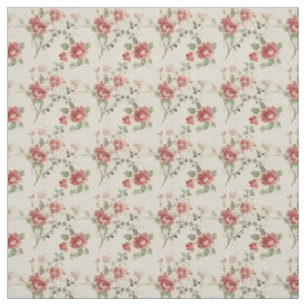 Classic Crimson Blossoms with Vintage Grace Fabric