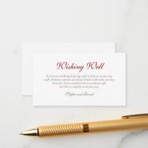 Classic Crimson Red Rose Lace Wishing Well Enclosure Card