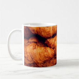 Classic croissants, top view coffee mug
