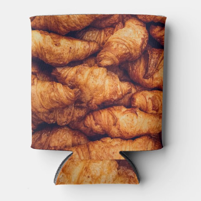 Classic Croissants Top View Delight Can Cooler (Front)