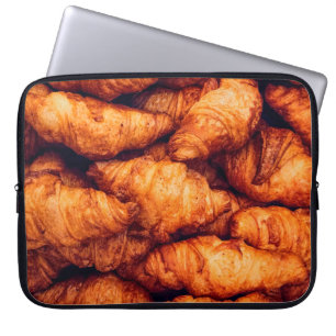 Classic croissants, top view laptop sleeve