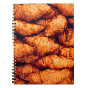 Classic croissants, top view notebook