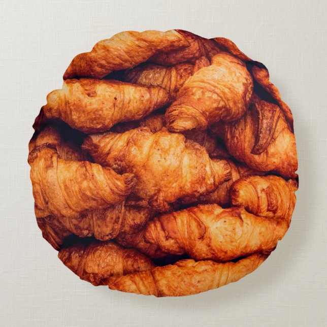 Classic croissants, top view round cushion (Front)