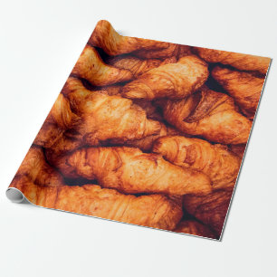 Classic croissants, top view wrapping paper