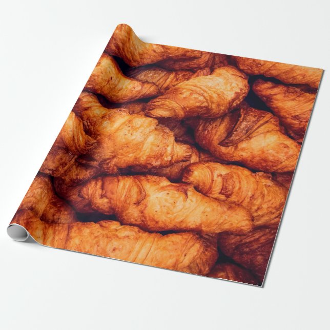 Classic croissants, top view wrapping paper (Unrolled)