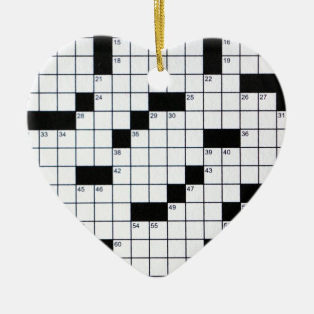 Classic Crossword Grid Ceramic Ornament (Front)