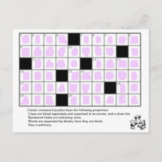 Classic crossword  post card