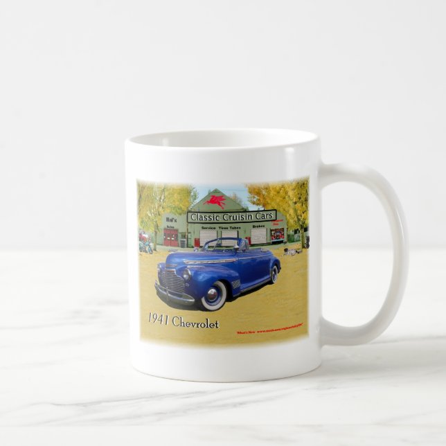 Classic Cruisin Cars 1941 Chevy show Coffee Mug (Right)