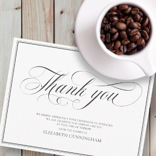 Classic Cursive Script Calligraphy Frame Memorial Postcard