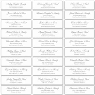 Classic Cursive Script Wedding Guest Names Address