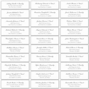 Classic Cursive Script Wedding Guest Names Address