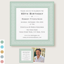 Classic Custom Age Photo Birthday Party Green