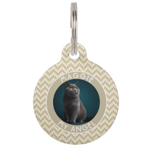 Classic Custom Animal Lover Gift Chevron Geometry Pet Tag