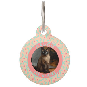 Classic Custom Dog Lover Present Memphis Pattern Pet Tag