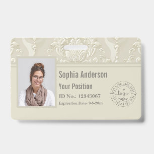 Classic Custom Employee Photo Company QR Code ID Badge