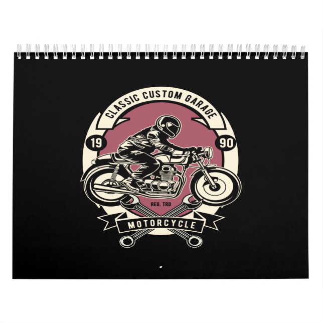classic custom garage motorcycle calendar (Cover)