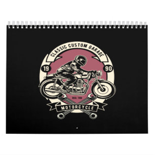 classic custom garage motorcycle calendar