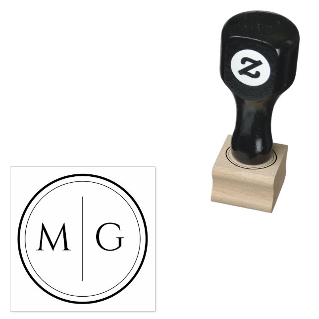 Classic Custom Initial Wedding Rubber Stamp (Stamped)