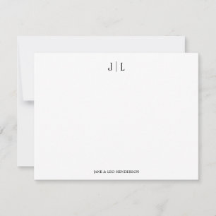 Classic Custom Monogram Couple Wedding Card