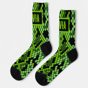 Classic Custom Name Snake Animal Print Pattern  Socks