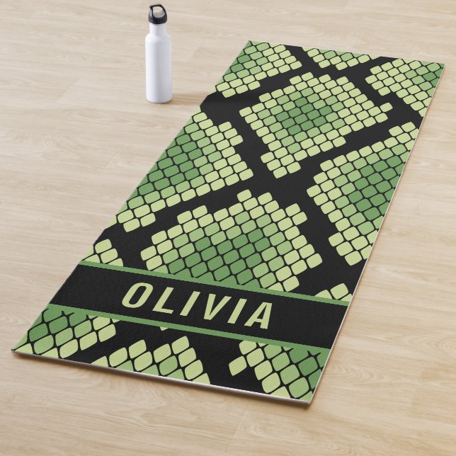 Classic Custom Name Snake Animal Print Pattern Yoga Mat (In Situ)