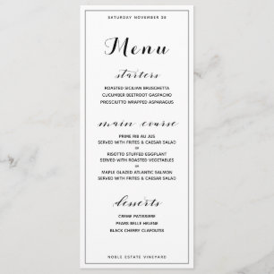 Classic Customisable Basic Dinner Menu