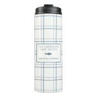 Classic Customisable Plaid Lake House Blue Fish