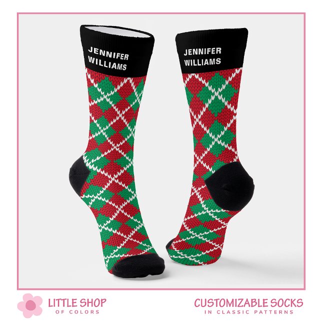 Classic Customised Argyle Christmas Socks (Creator Uploaded)